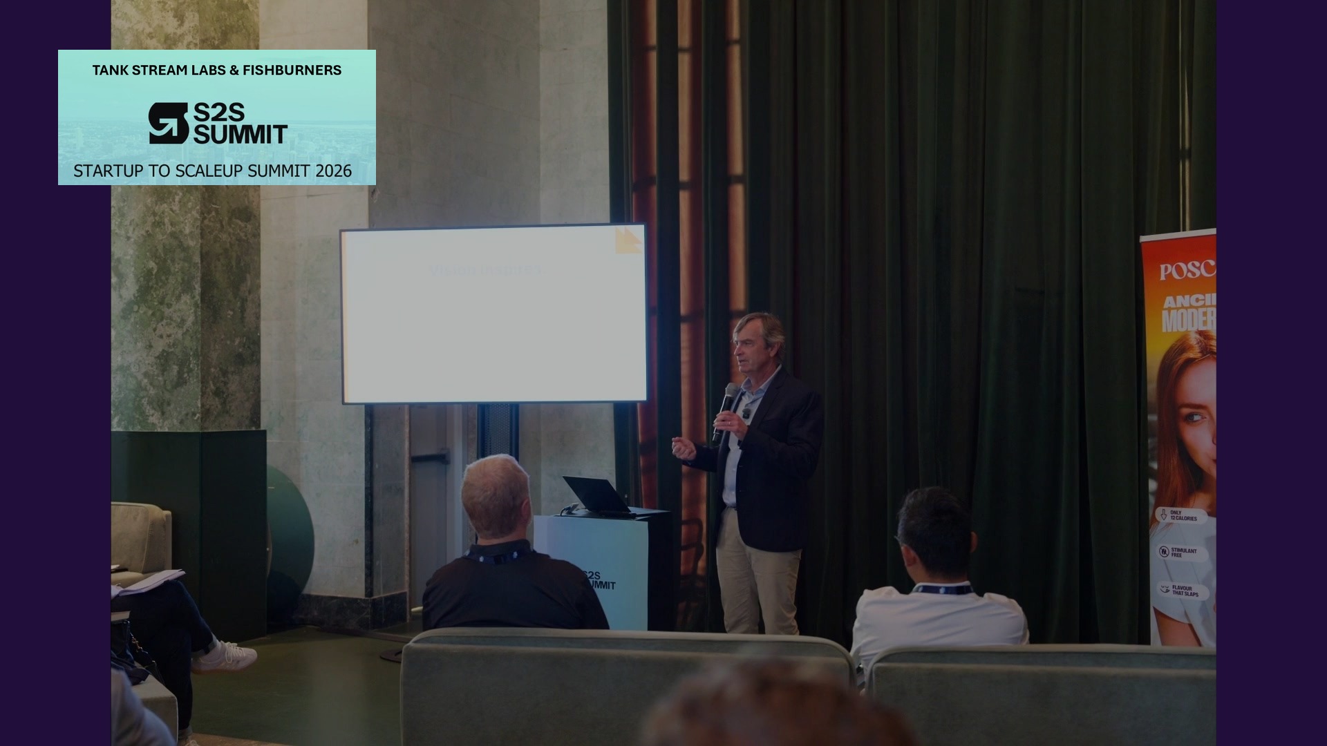 Dane Hudson opening the Discipline Beats Vision keynote at the Startup to Scaleup Summit 2026